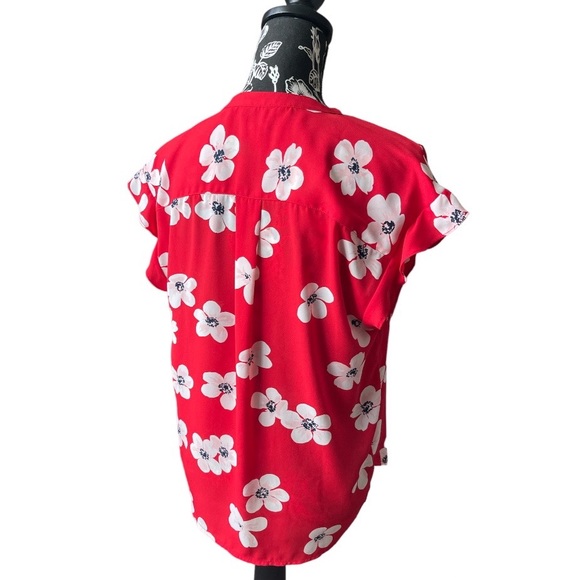 J. Crew Floral Flutter Short Sleeve Button Down Blouse Small - Picture 3 of 4